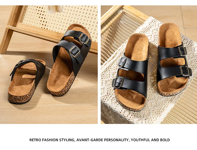 Slippers for men and women Birken indoor non-slip cork slippers women beach outdoor home comfortable casual sandals large size detail 5