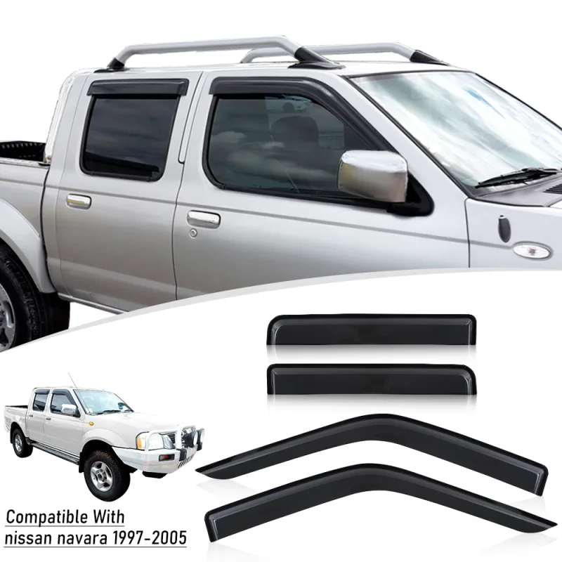 Window Visor wind Deflectors Rain Guard FOR NISSAN NAVARA 1997-2005 Double Cabin Car Styling detail 1