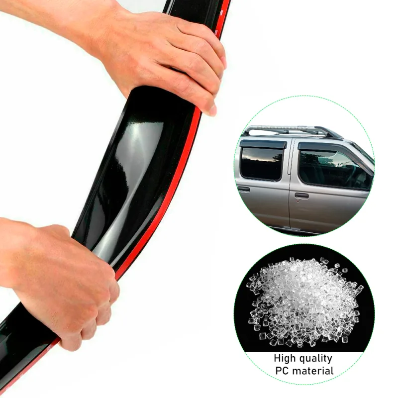 Window Visor wind Deflectors Rain Guard FOR NISSAN NAVARA 1997-2005 Double Cabin Car Styling detail 3