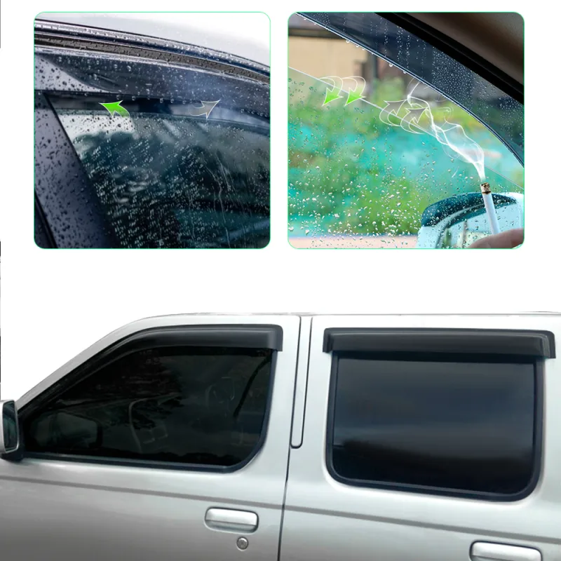 Window Visor wind Deflectors Rain Guard FOR NISSAN NAVARA 1997-2005 Double Cabin Car Styling detail 5