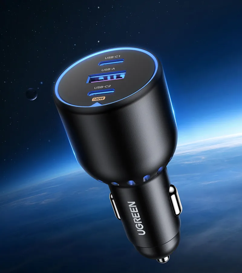 UGREEN 130W USB C Car Charger For Xiaomi iPhone 17 Samsung Galaxy S24 Laptops Tabet PD3.0 Fast Charging USB Type C Car Charger detail 1