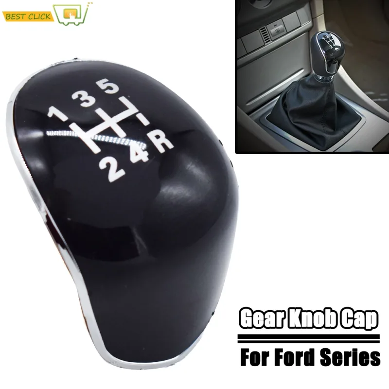 5 Speed Manual Gear Shift Knob Cap Cover Emblem For Ford Focus 2005 - 2011 C-Max Fiesta Kuga Car Styling Accessories image 1