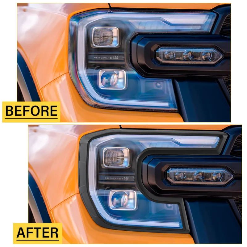 Headlights Head Lights Cover For Ford Ranger Raptor 2023 2024 Next Gen Accessories Car Styling image 4