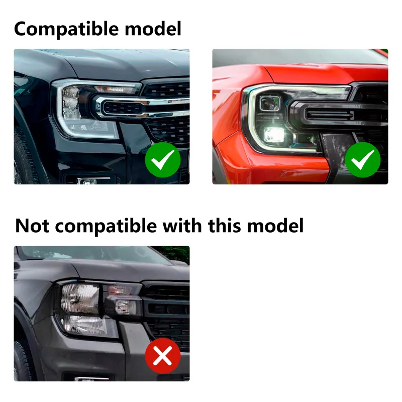 Headlights Head Lights Cover For Ford Ranger Raptor 2023 2024 Next Gen Accessories Car Styling image 6
