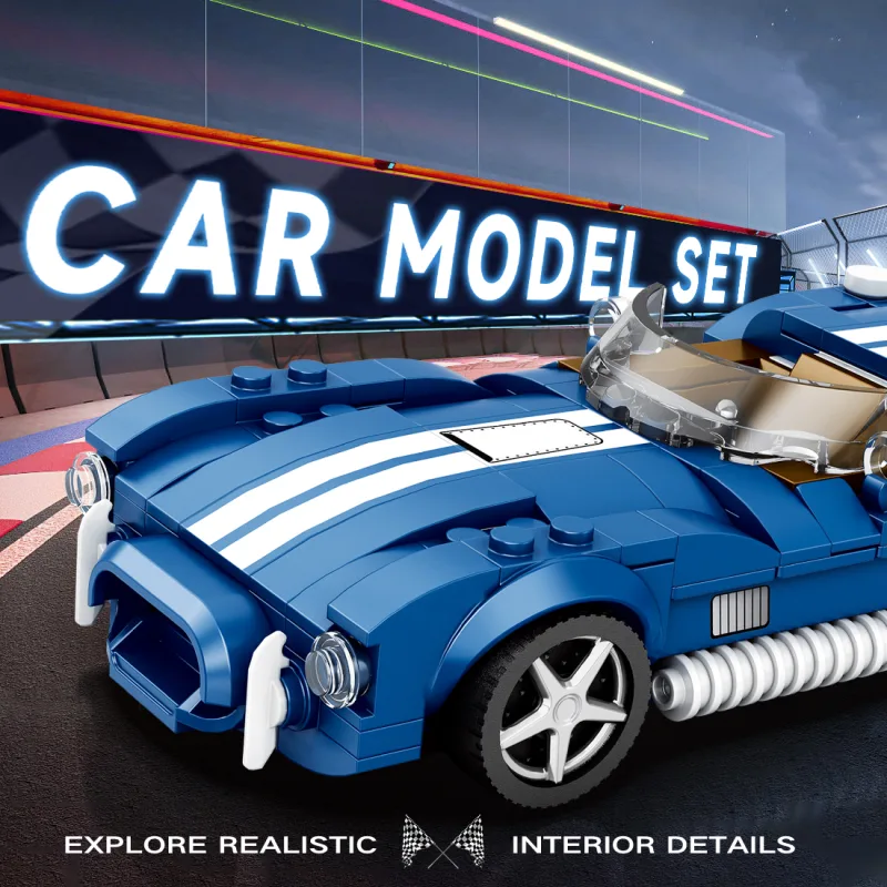 312PCS Blue Sport Car Building Block Set Creative City Vehicle Diy Car Model Bricks Desktop Display Puzzle Toys Holiday Gifts - image 2