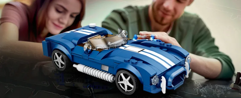 312PCS Blue Sport Car Building Block Set Creative City Vehicle Diy Car Model Bricks Desktop Display Puzzle Toys Holiday Gifts detail 3