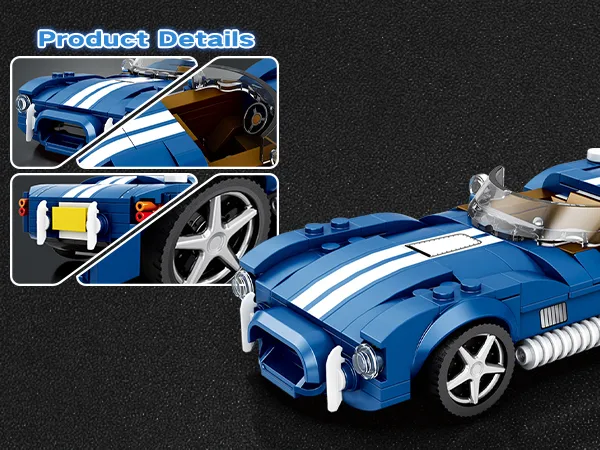 312PCS Blue Sport Car Building Block Set Creative City Vehicle Diy Car Model Bricks Desktop Display Puzzle Toys Holiday Gifts detail 6