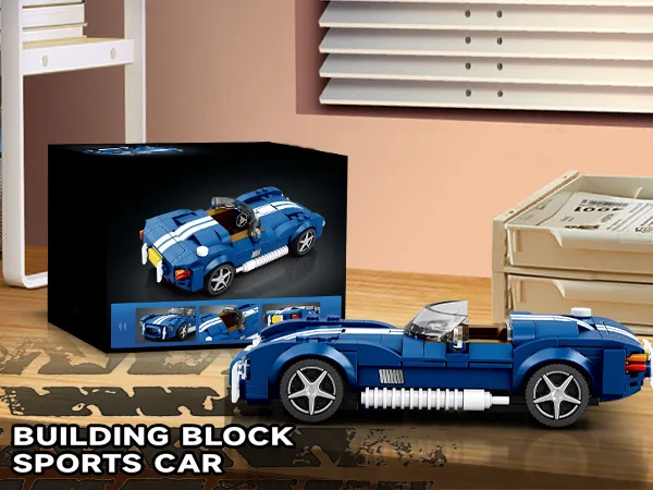 312PCS Blue Sport Car Building Block Set Creative City Vehicle Diy Car Model Bricks Desktop Display Puzzle Toys Holiday Gifts detail 8