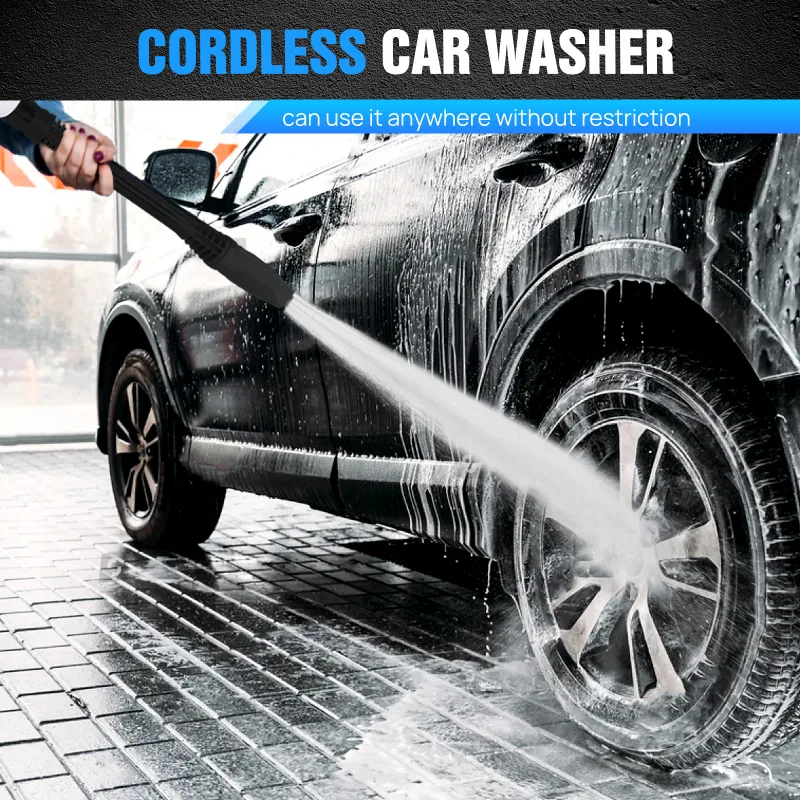 Cordless Power Washer Portable Pressure Washer High Pressure Cleaner Jet Car Washer Gun Washing with 1.5Ah Battery and C image 4