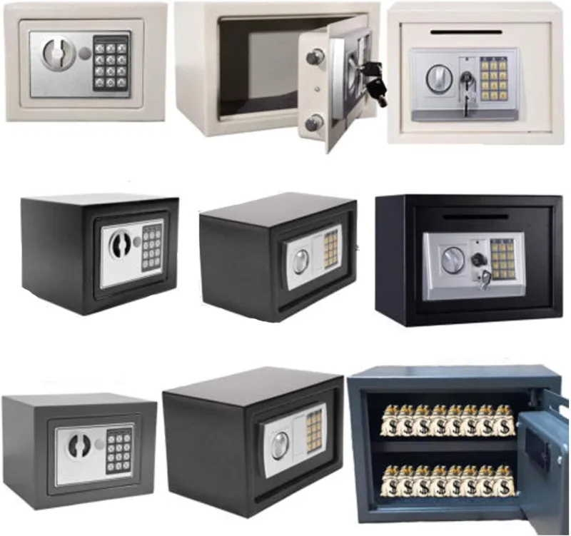 Fireproof 8.5L Electronic Password Security Safe Money Cash Deposit Box Office Home Safe Password Key Anti-theft Safe Bo image 1