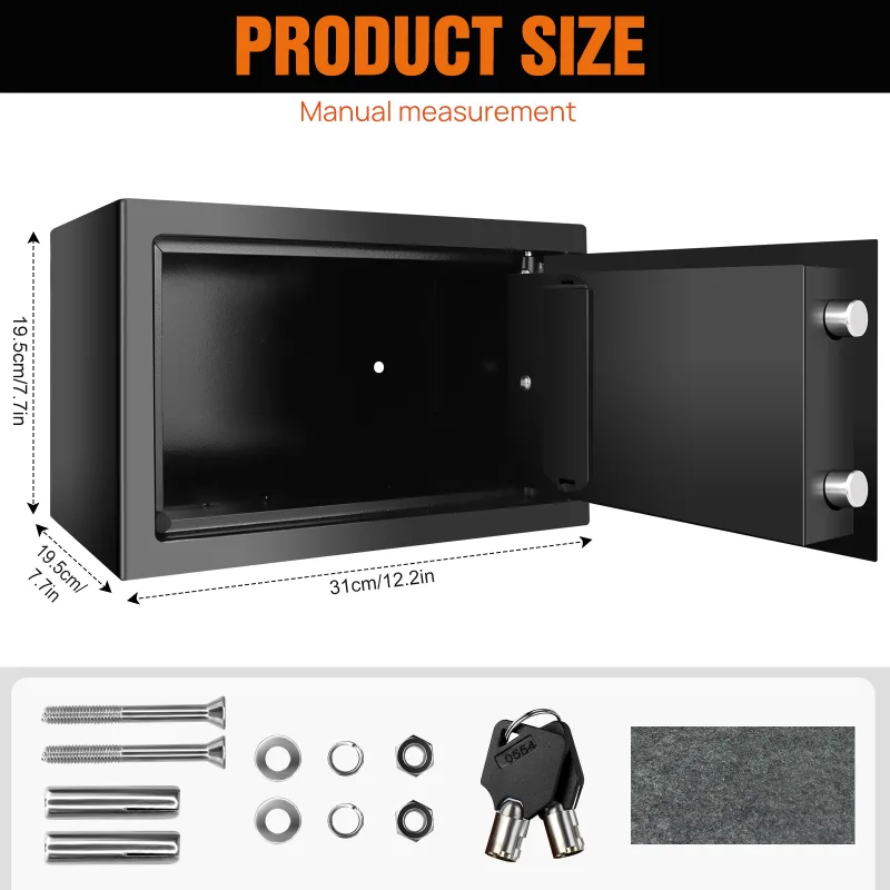 Fireproof 8.5L Electronic Password Security Safe Money Cash Deposit Box Office Home Safe Password Key Anti-theft Safe Bo image 4