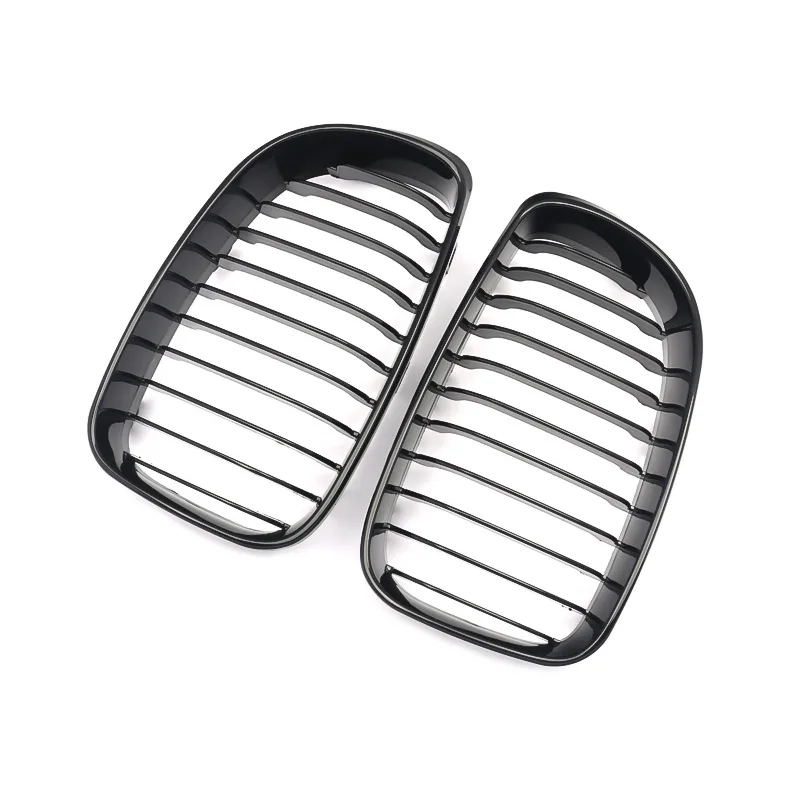 1 Pair Front Kidney Grille Gloss Black For BMW 1 Series E81 E82 E87 E88 2007-2011 1 Slat Line Car Styling Sport Racing Grills detail 7