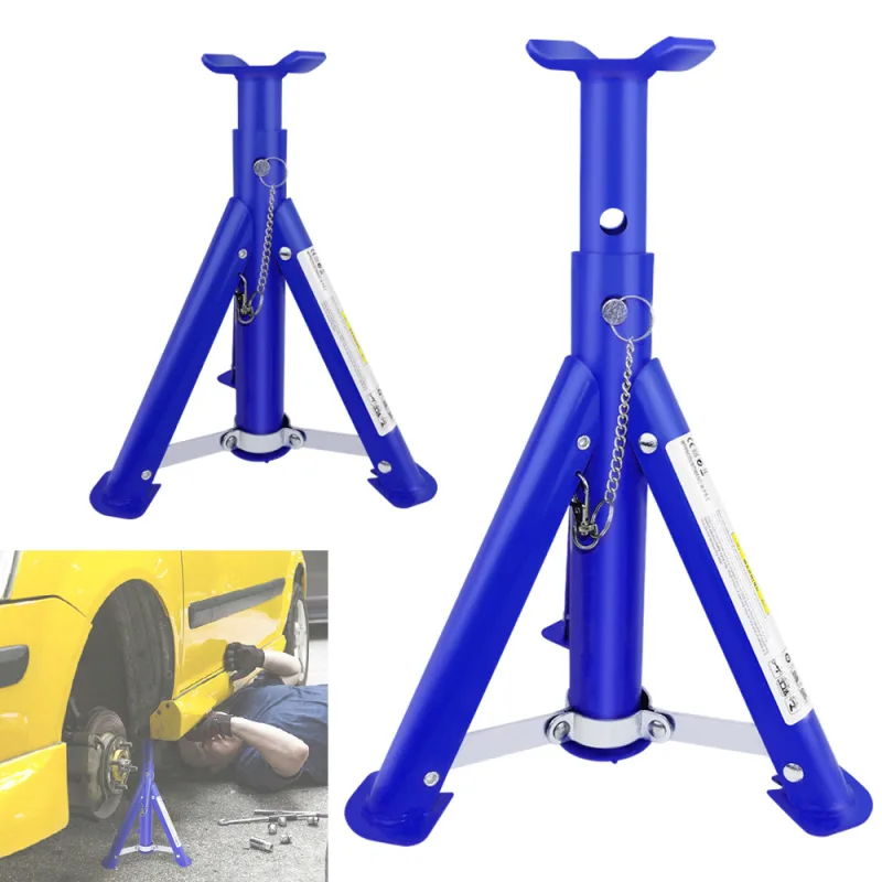 Pack-2 Heavy Duty Axle Jack Stands 3 Tonne Load Capacity, 4 Stages Height Adjustment 305mm to 415mm for Car Lifting Repa image 1