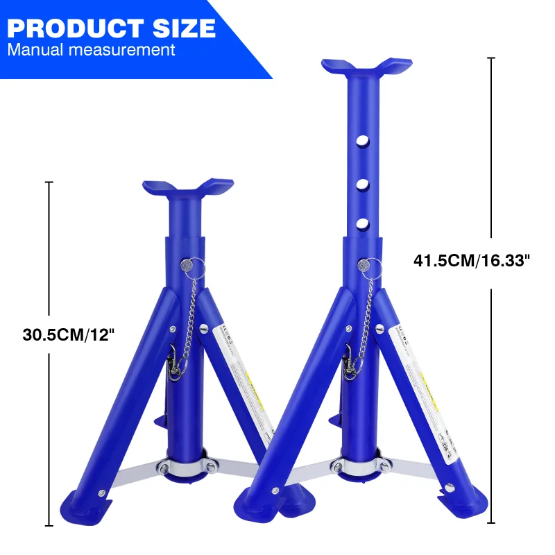 Pack-2 Heavy Duty Axle Jack Stands 3 Tonne Load Capacity, 4 Stages Height Adjustment 305mm to 415mm for Car Lifting Repa image 2