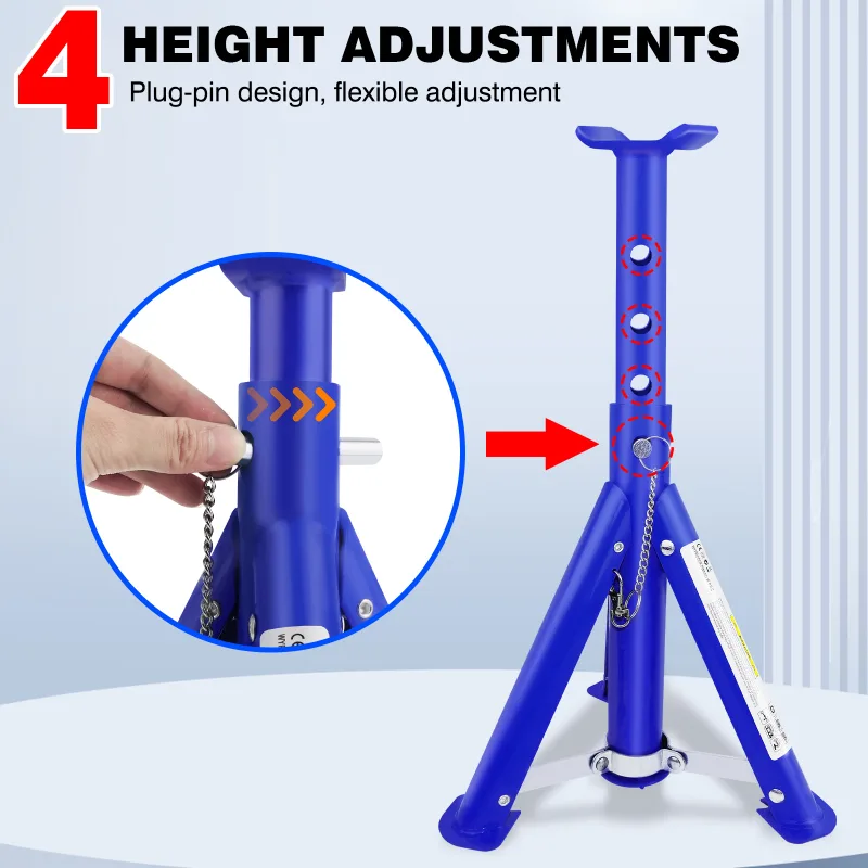 Pack-2 Heavy Duty Axle Jack Stands 3 Tonne Load Capacity, 4 Stages Height Adjustment 305mm to 415mm for Car Lifting Repa image 5