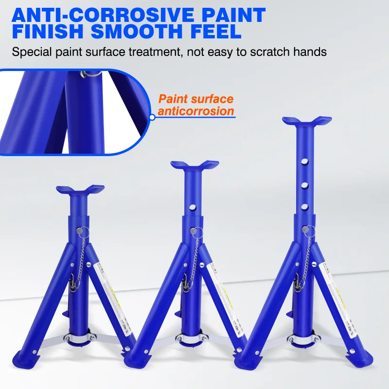 Pack-2 Heavy Duty Axle Jack Stands 3 Tonne Load Capacity, 4 Stages Height Adjustment 305mm to 415mm for Car Lifting Repa image 6