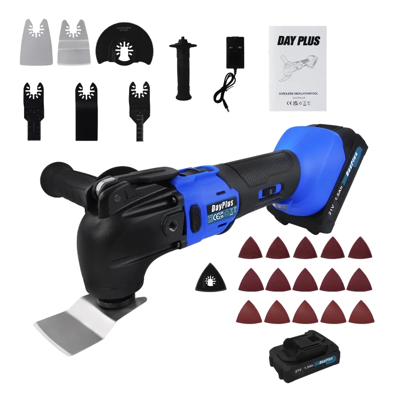 Cordless Oscillating Tool,2000 RPM Brushless Multifunction Tool with 4°,6 Speed,Saw Blades Sanding Papers,21V 1.5Ah Batt image 1