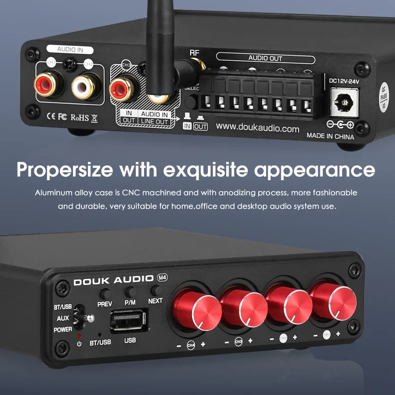 Nobsound HiFi Stereo Bluetooth 5.0 Digital Power Amplifier USB Music Player 2/4 Channel Home Multi Zone Audio Amp Receiver 50W*4 detail 7