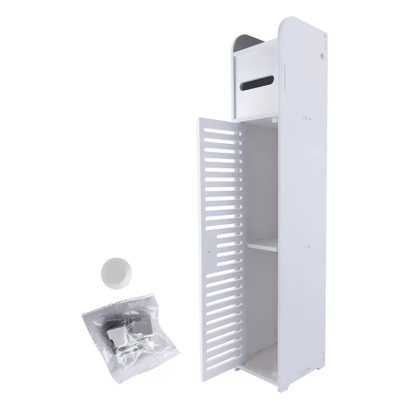 DayPlus Bathroom Floor Cabinet Home Storage Cabinet with Doors and Shelves, Home Furniture Unit, 16 x 15 x 80 cm image 3