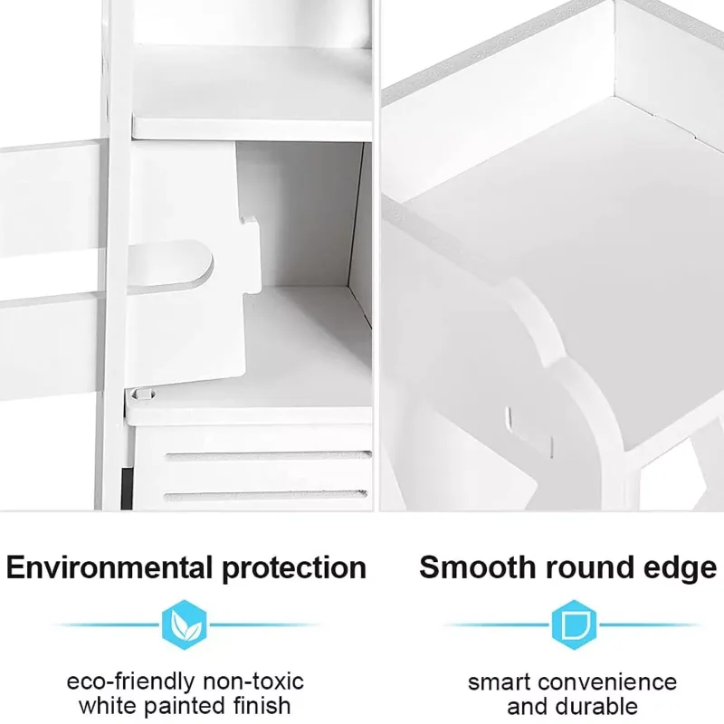 DayPlus Bathroom Floor Cabinet Home Storage Cabinet with Doors and Shelves, Home Furniture Unit, 16 x 15 x 80 cm image 6
