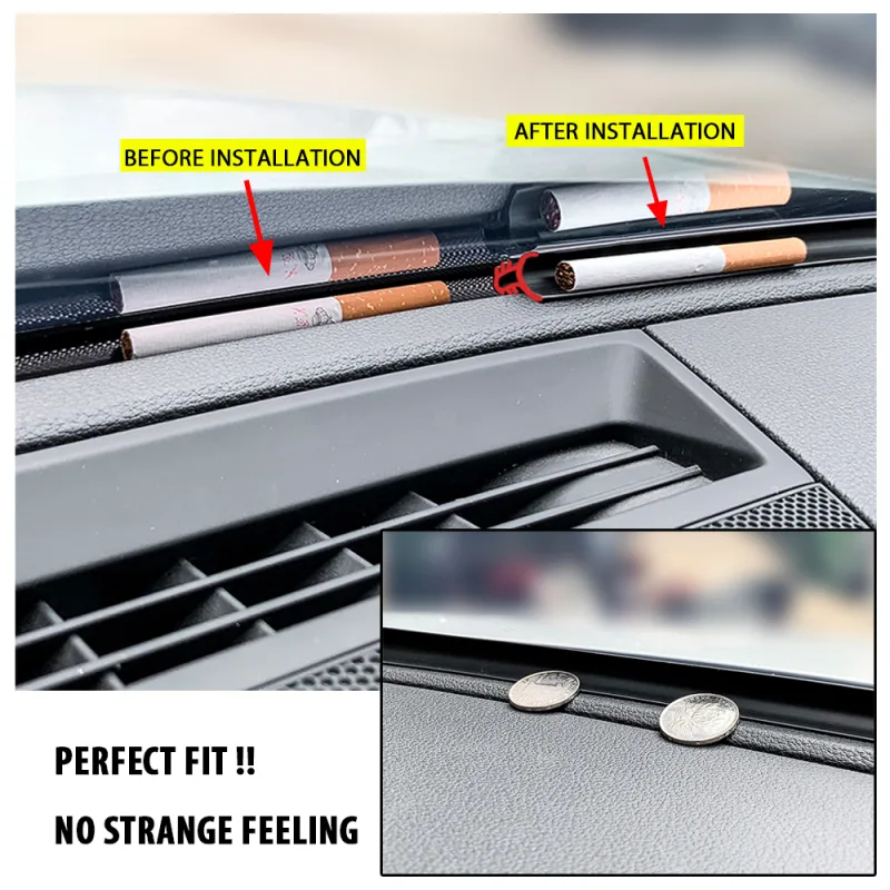 Car Soundproof Rubber Seal Dashboard Windshield Sealing Strip Insert For Toyota Prado RAV4 Corolla Camry Sienna Yaris Pr image 5