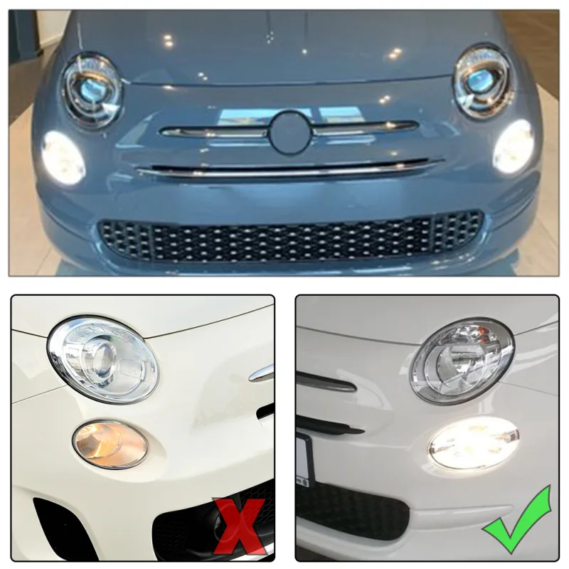 XUKEY LED Headlight Bulbs 12V T20 7440 582 White 6000K for Fiat 500 image 2