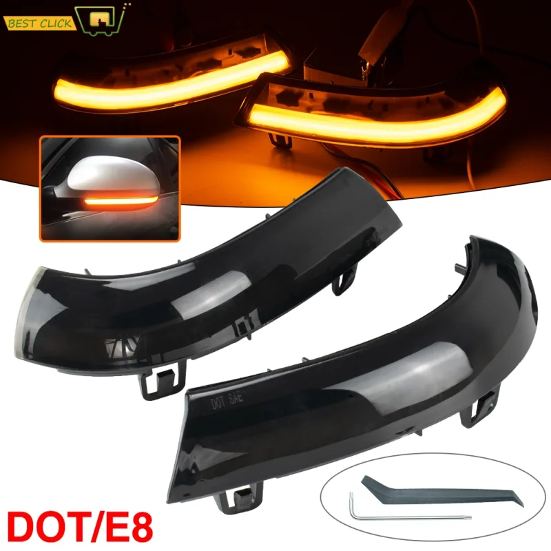 2PC Car LED Lights Rearview Mirror Indicator Blinker Repeater Light For VW Golf GTI 5 Passat 5.5 6 Dynamic Turn Signal Lamp - image 1