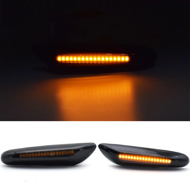 Side Marker Car Styling Flowing Lights Smoked Lens Turn Signal Light Side Indicator Dynamic Led For BMW E90 E92 E60 E87  image 4