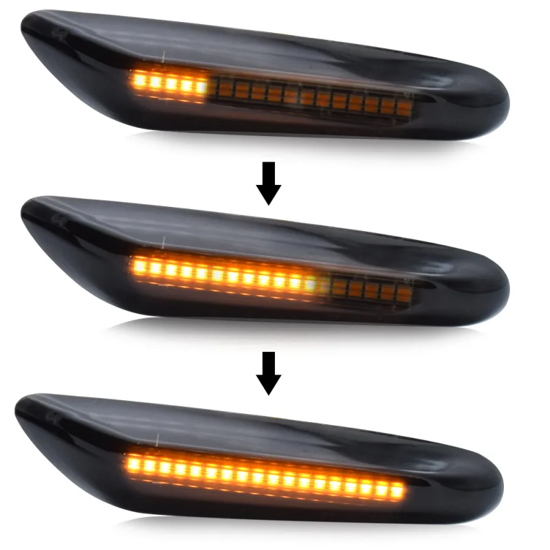 Side Marker Car Styling Flowing Lights Smoked Lens Turn Signal Light Side Indicator Dynamic Led For BMW E90 E92 E60 E87  image 5