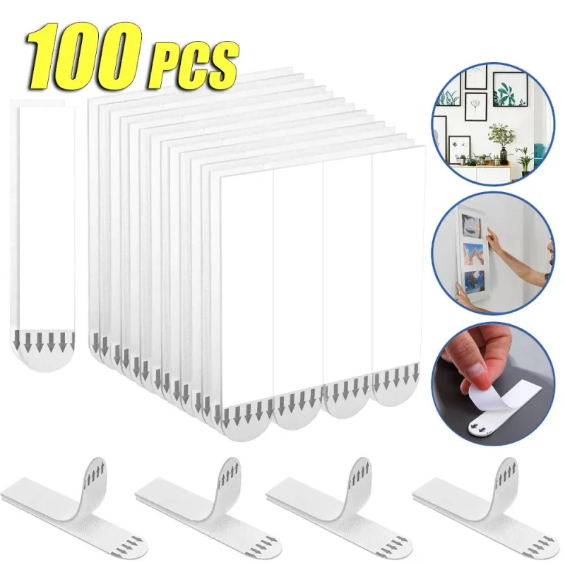 Punch-free Frame Tape Strips Assorted Mounting Self Adhesive Picture Frame Fixed Poster Wall Hook Decorate Fixing wall H image 1