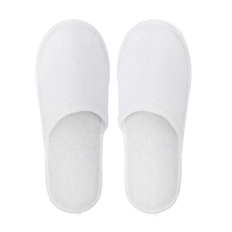 10pairs Disposable Closed Slippers For Men And Women Hotel Shoes Guest Shoes White detail 2