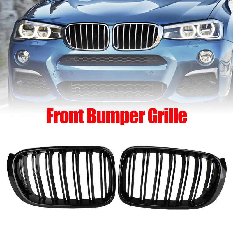 Artudatech Gloss Black Front Bumper Kidney Grille Grill For BMW X3 X4 F25 F26 2014-2017 image 1