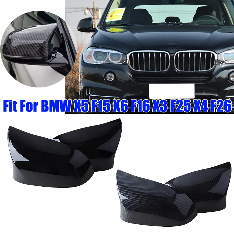 Rhyming Rearview Mirror Cap Wing Side Mirrors Cover Fit For BMW X5 F15 X6 F16 X3 F25 F26 2014-2018 Car MP Style Racing - image 1