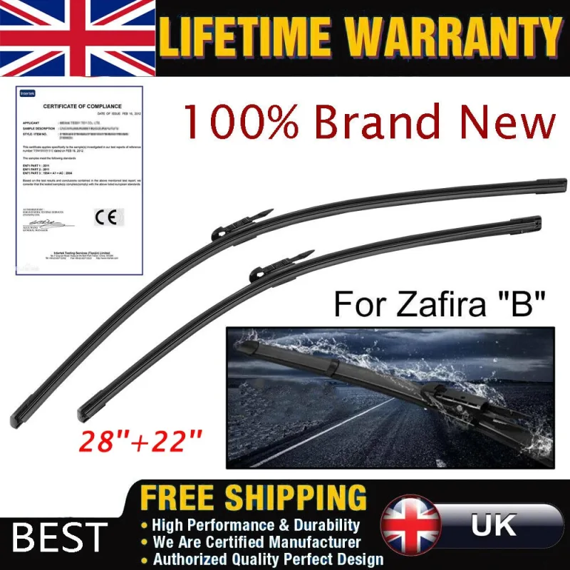 Front Windscreen Wiper Blades Set Fit For Vauxhall Zafira MK II 2005 - 2014 UK image 1