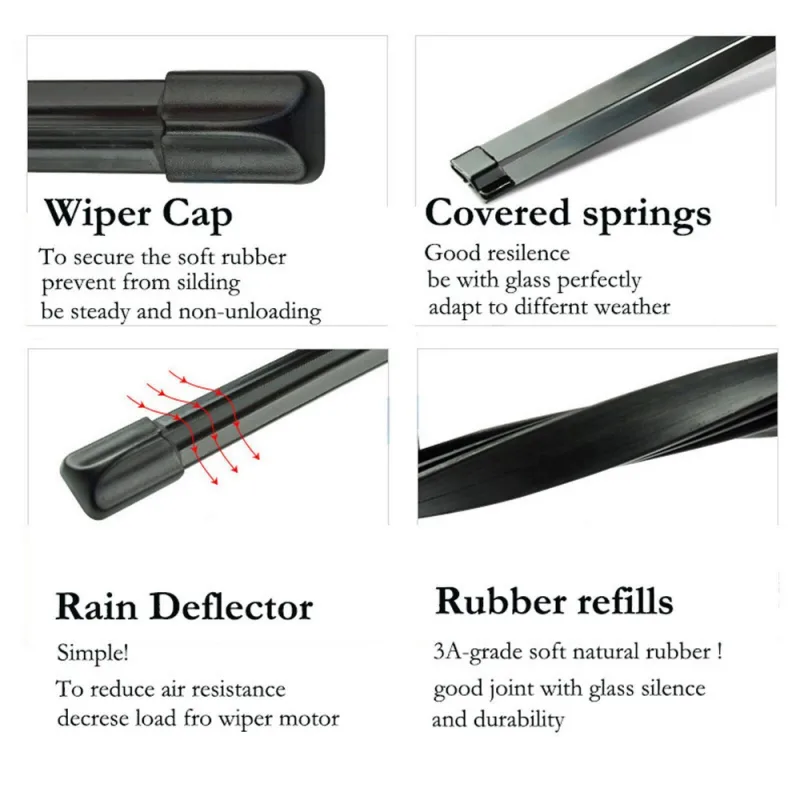 Front Windscreen Wiper Blades Set Fit For Vauxhall Zafira MK II 2005 - 2014 UK image 5