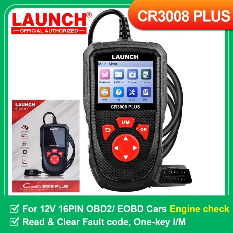 LAUNCH X431 CR3008 PLUS Full OBD2 Diagnostic Tools Car OBD OBD2 Automotive Scanner Check Engine Battery Free Update Onli image 1