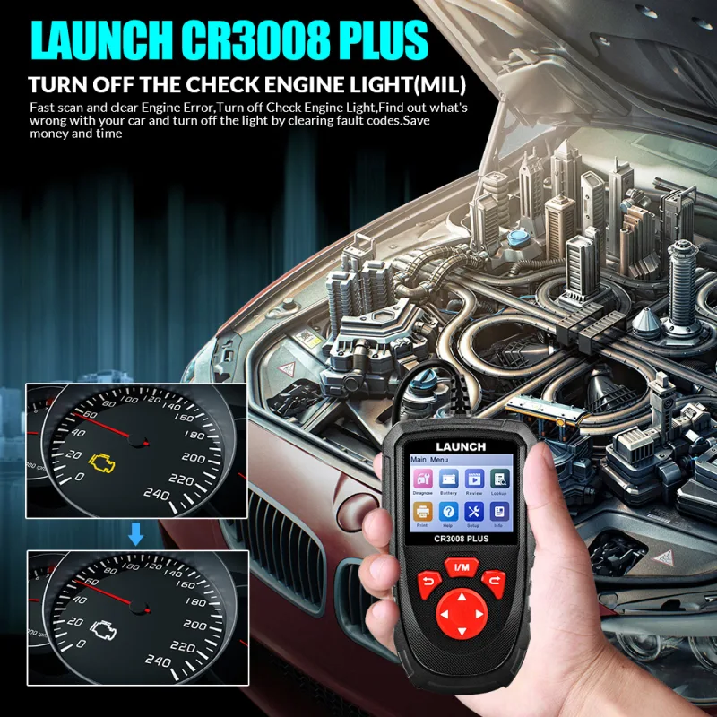 LAUNCH X431 CR3008 PLUS Full OBD2 Diagnostic Tools Car OBD OBD2 Automotive Scanner Check Engine Battery Free Update Onli image 2