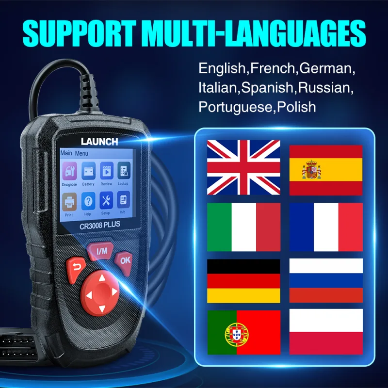 LAUNCH X431 CR3008 PLUS Full OBD2 Diagnostic Tools Car OBD OBD2 Automotive Scanner Check Engine Battery Free Update Onli image 5
