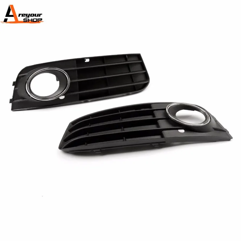 Areyourshop Matte Black Euro Front Bumper Fog Light Grille Cover for Audi A4 A4L B8  2009-2011 8KD80768101C Car Accessor image 1