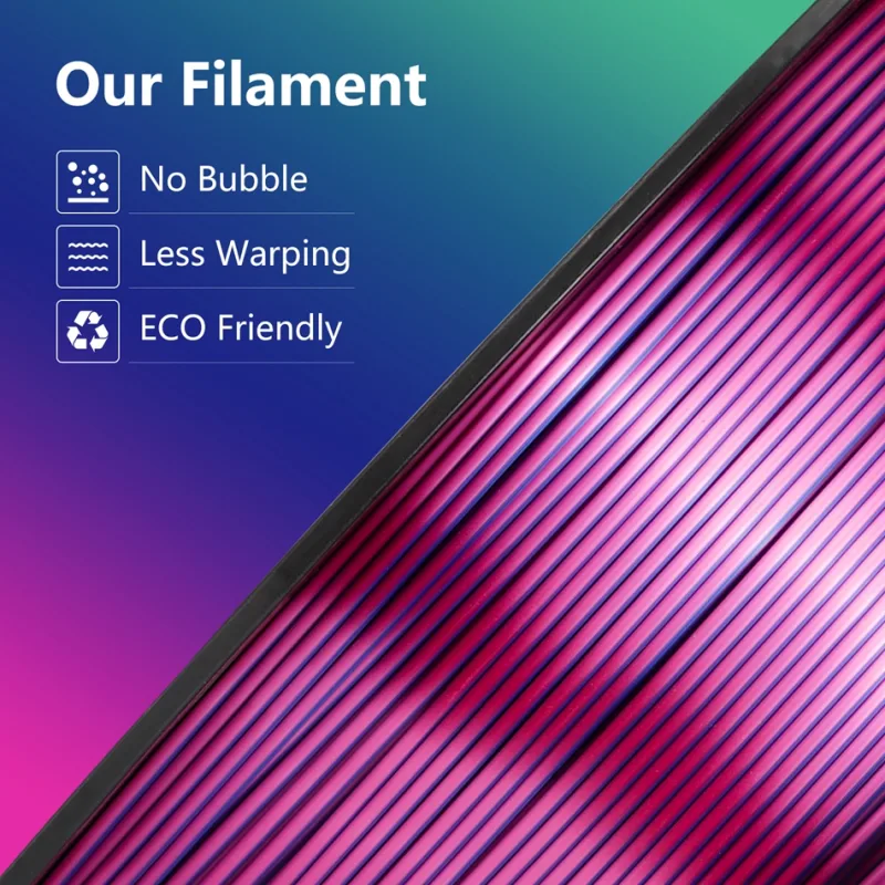 KINGROON 5KG Tricolor Silk PLA Filament 3 in 1 Multi-color 3D Printer Filaments PLA Three-Color Coextrusion, 5 Spool image 4