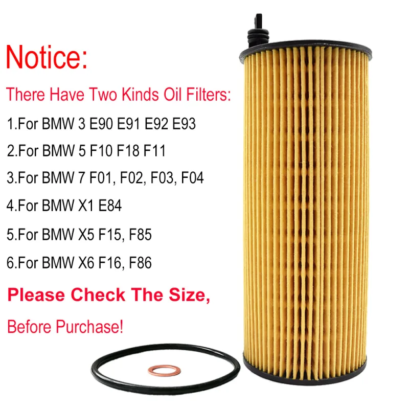 For BMW X1 X3 X5 X6 F11 E60 E81 E87 E90 E91 F10 2.0L 3.0 L 4.4L N47 N57 2006-2016  Car Acceesroies Engine Oil Filter 114 image 2