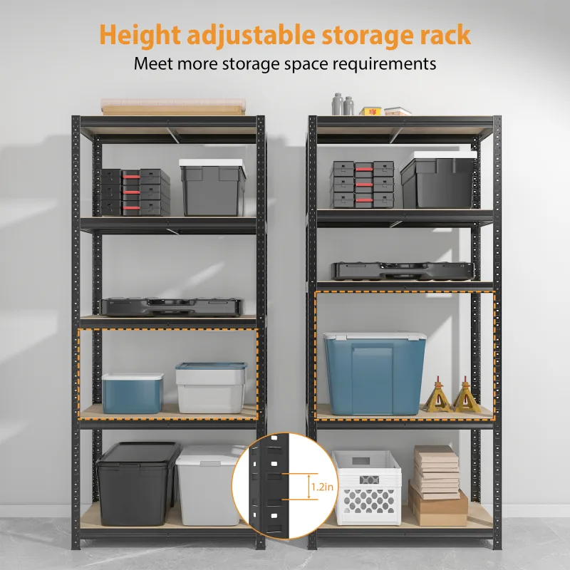 DayPlus Shelving Unit for Garages and Sheds 180x90x40cm Racking Storage Shelves Metal Shelving 5 Tier Boltless Garage St image 6