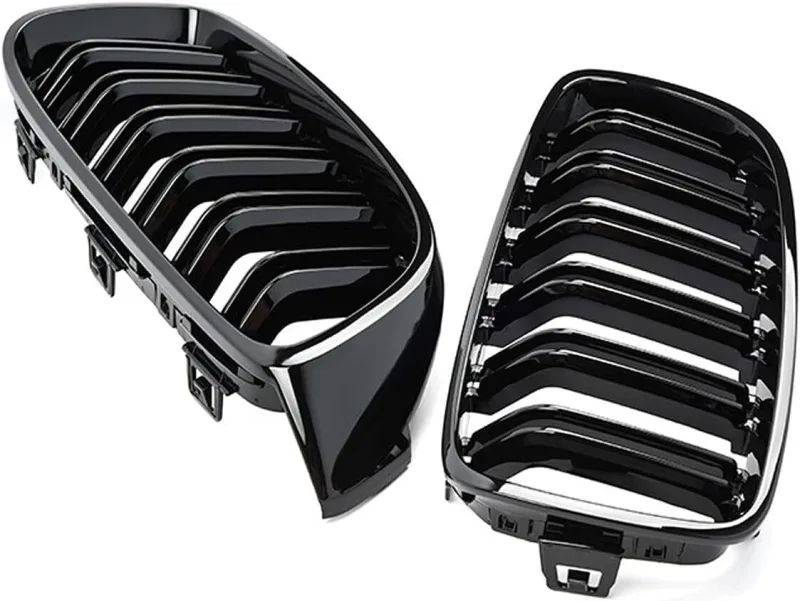 For BMW F32 F33 F36 4 Series Gloss Black Kidney Grill Grille Twin Bar M4 Style image 4