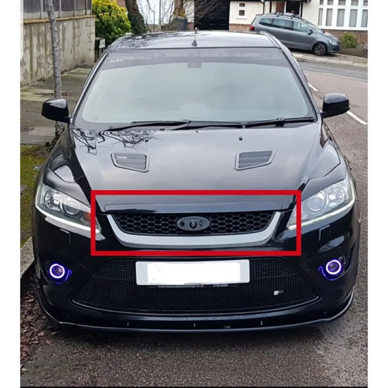 FOR FORD FOCUS MK2.5 MK2 RS ST STYLE SPORT GLOSS BLACK HONEYCOMB FRONT TOP GRILL image 5