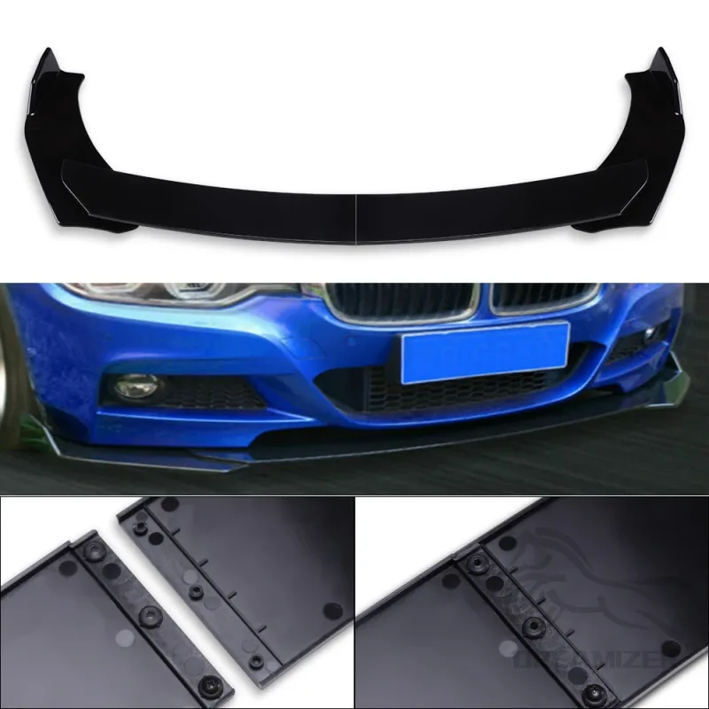 4PCS Universal Car Front Bumper Lip Body Kit Spoiler Canard Splitter Diffuser Glossy Black For bmw e90 For golf 5 For ma image 4