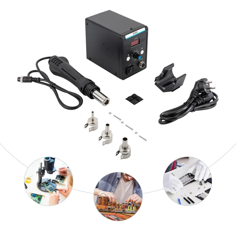 220V SMD Welding Station for Electronic Product Repair and Desoldering Hot Air Station with LED Display Screen image 2