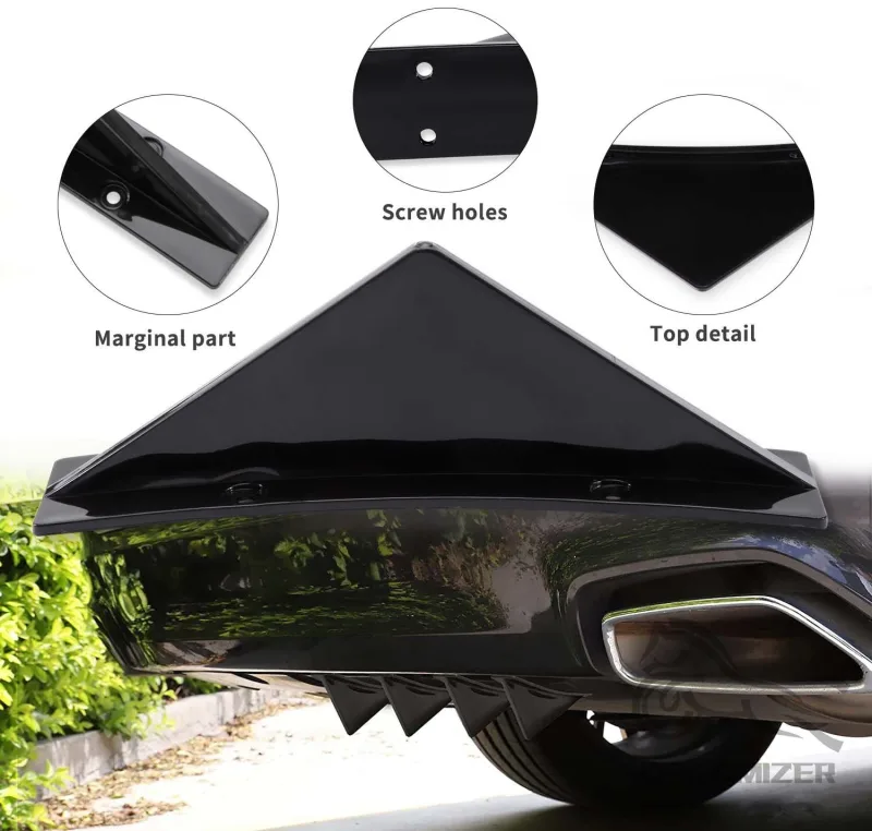 4pcs Universal Carbon Fiber Black ABS Rear Bumper Lip Diffuser Spoiler for Enhancing Car Aerodynamics And Style Protecto image 5