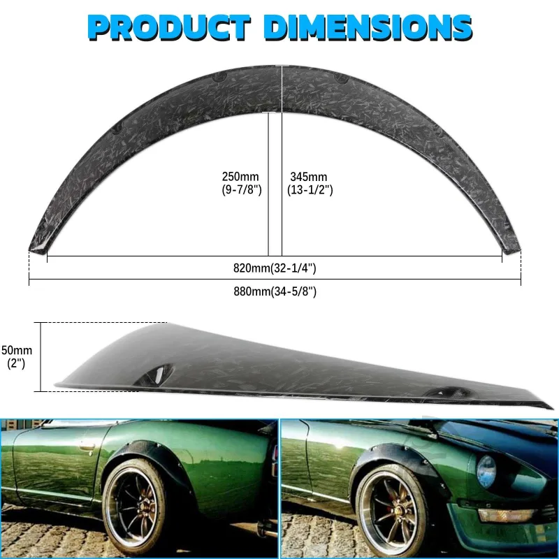 4PCS Universal Car Wide for Fender Flares Wheel Arches Extension Mud Mudguards Extra Wide Body Wheel Arches image 2