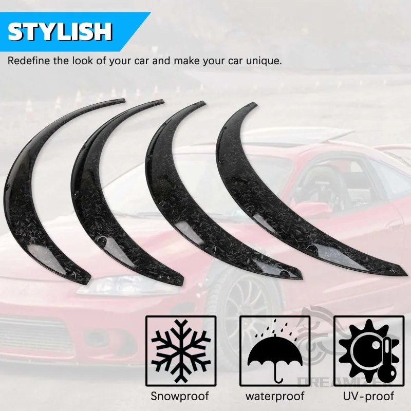 4PCS Universal Car Wide for Fender Flares Wheel Arches Extension Mud Mudguards Extra Wide Body Wheel Arches image 3