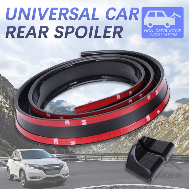 1.5M Universal Roof Spoiler Car-Styling 5D Carbon Rubber Tail Spoiler PU Brazing DIY Refit Spoiler Suitable By Some Type image 2
